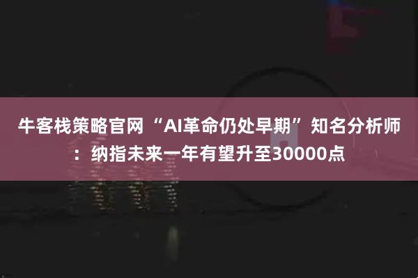 牛客栈策略官网 “AI革命仍处早期” 知名分析师：纳指未来一年有望升至30000点